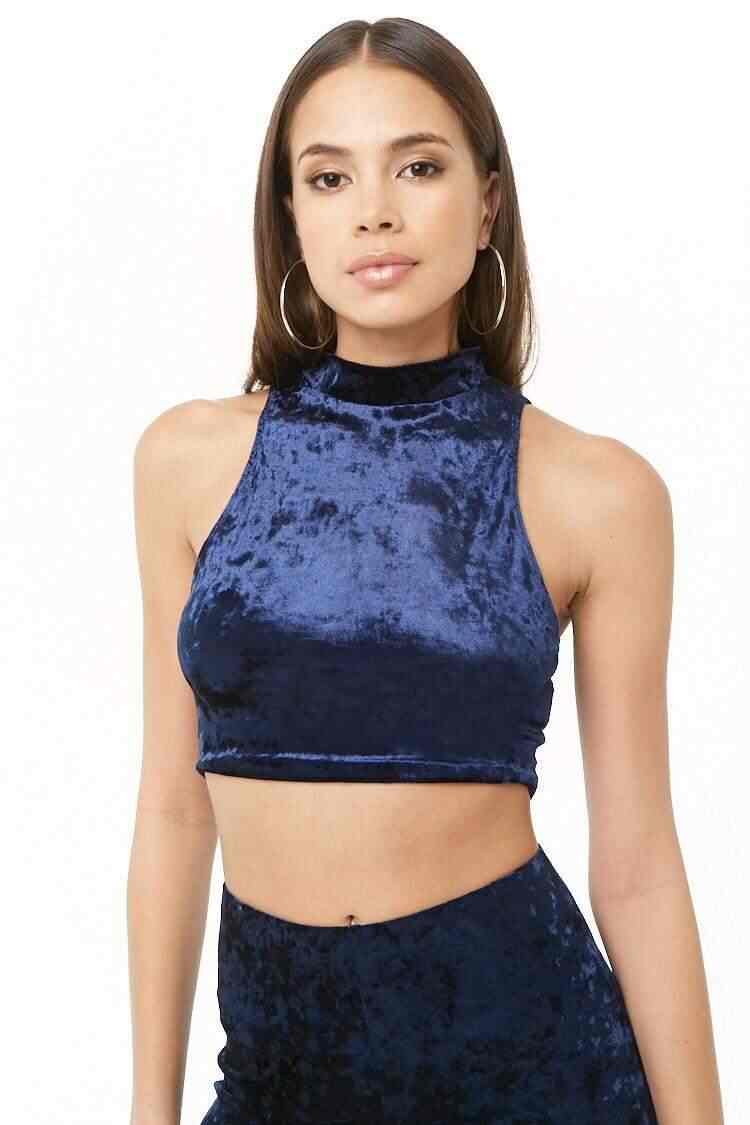 forever 21 velvet crop top