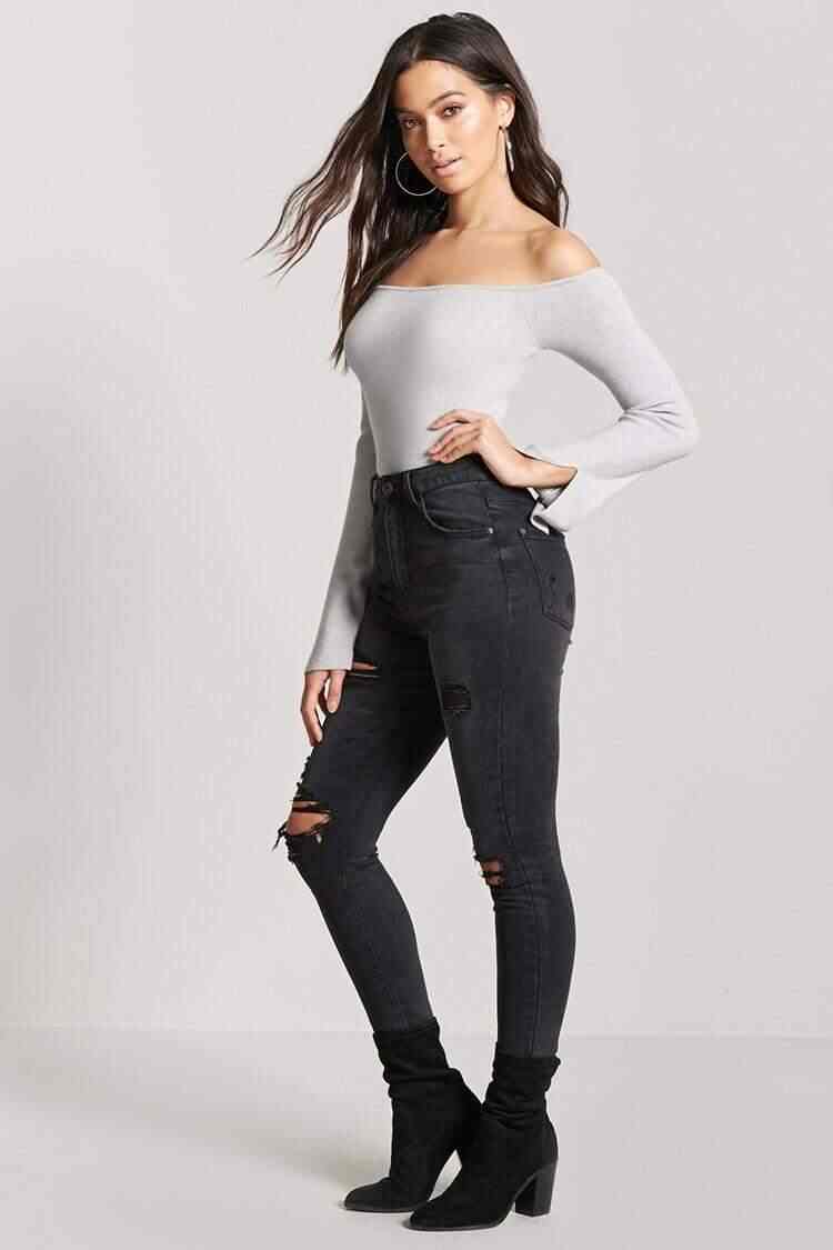 forever 21 grey crop top