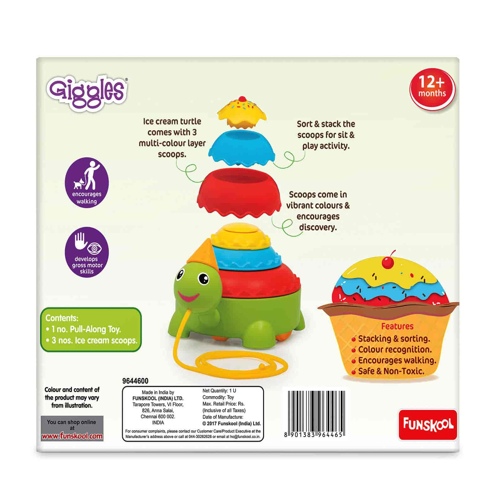 Funskool Giggles Ice Cream Turtle Toy