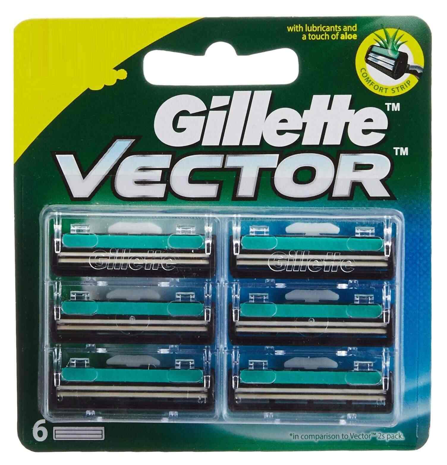 Buy Gillette Vector Razor Blades 6 pc, Features, Price, Reviews