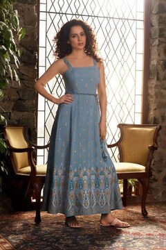 Globaldesi Powder Blue Dress - Global Desi Powder Blue Dress Price Starting  From Rs 2,537. Find Verified Sellers in Mangalore - JdMart