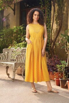 Global Desi Yellow Dress Price Starting From Rs 2,819. Find Verified  Sellers in Amravati - JdMart