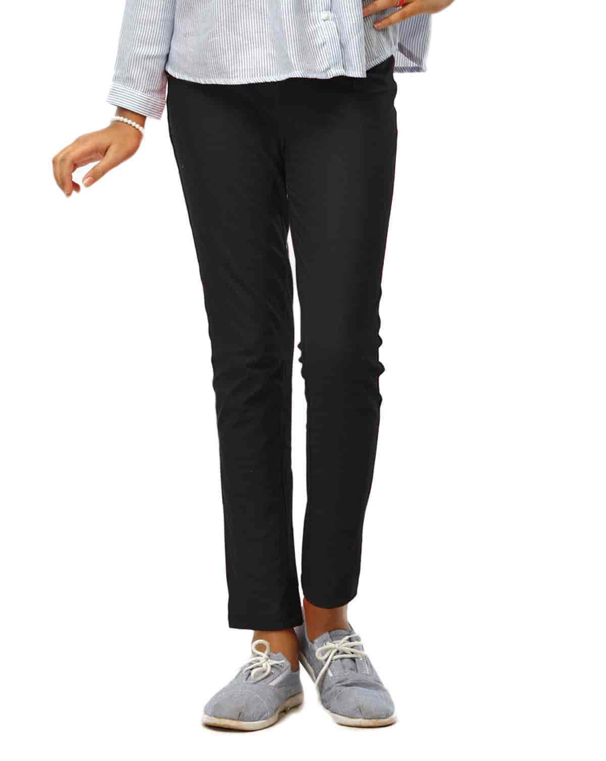 GO COLORS Girls Black Jegging Knit