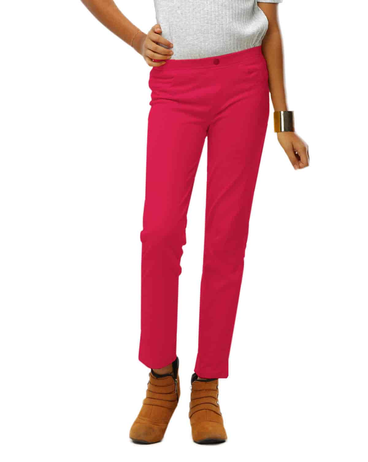 GO COLORS Girls Light Fuchsia Jegging 360 Super Stretch