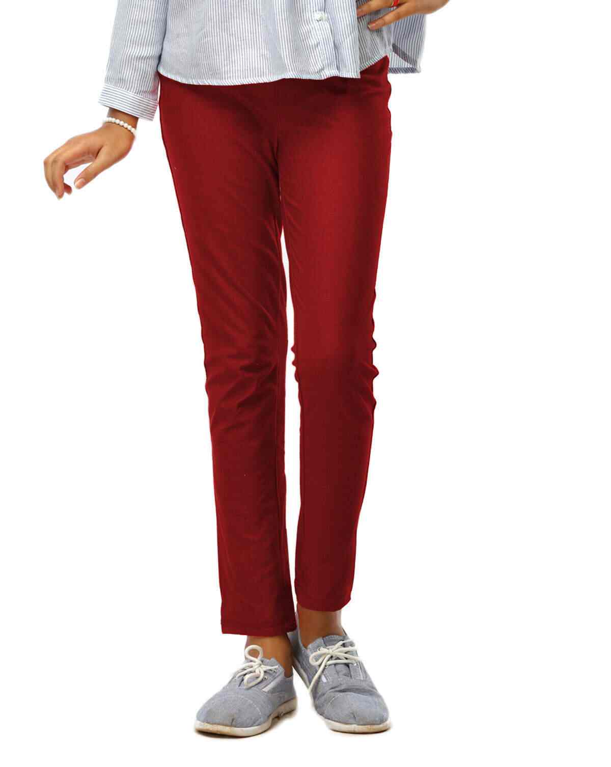 GO COLORS Girls Young Red Jegging Knit