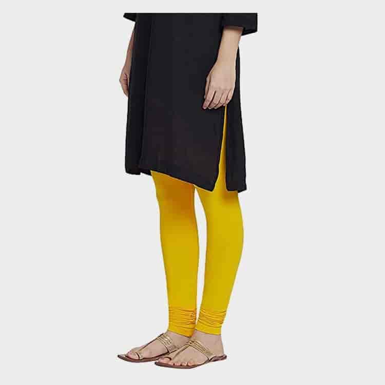 GO COLORS Womens Chudidar Yellow Bottom
