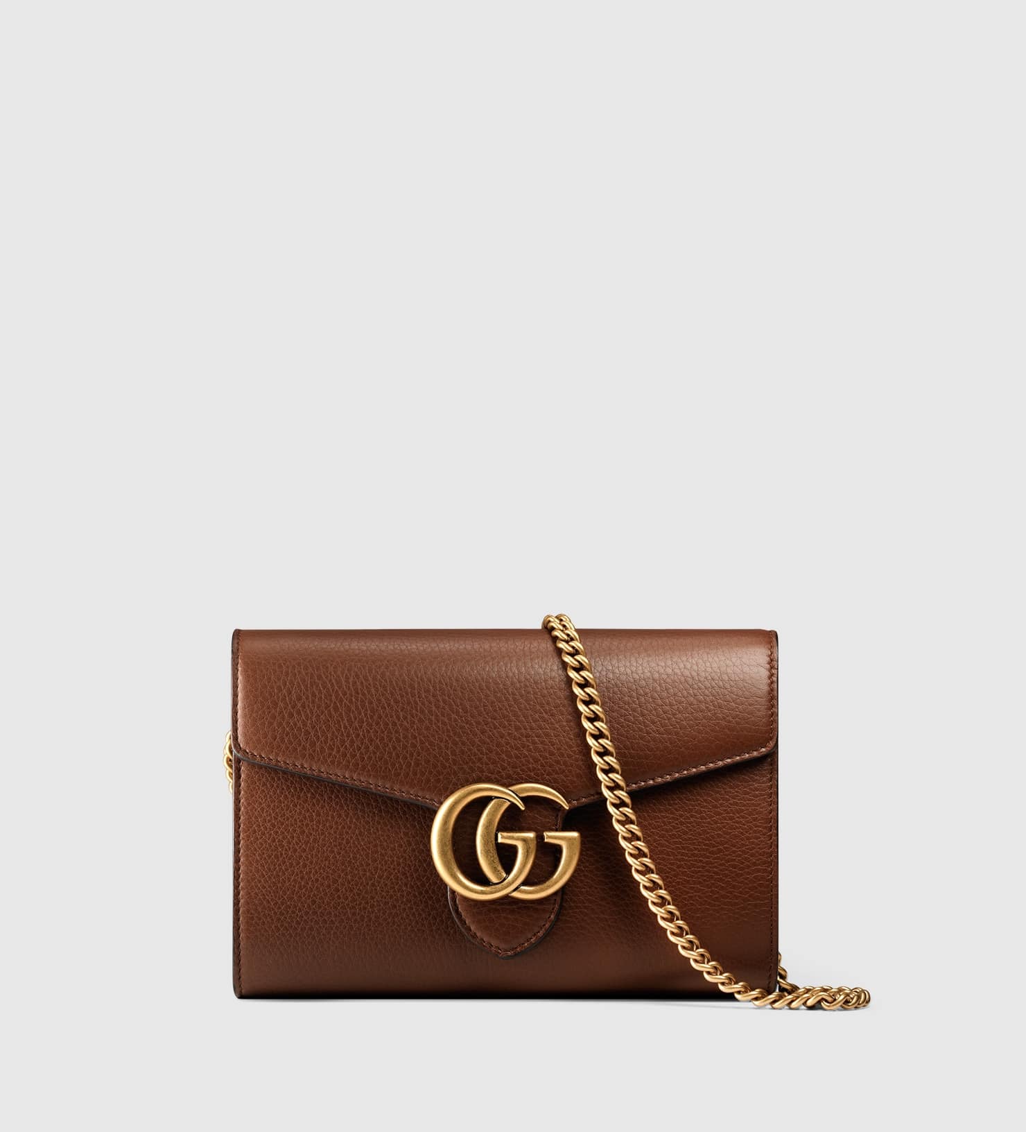 gg marmont leather chain wallet