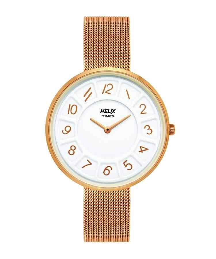 timex helix rose gold