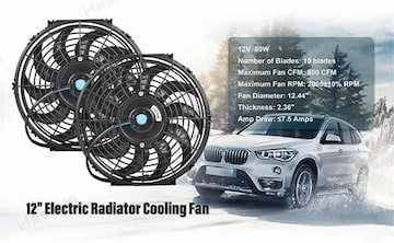 Car Fan Three-Head Automotive Electric Fan USB/12V/24V Fan, 2 Speeds, Car Silent