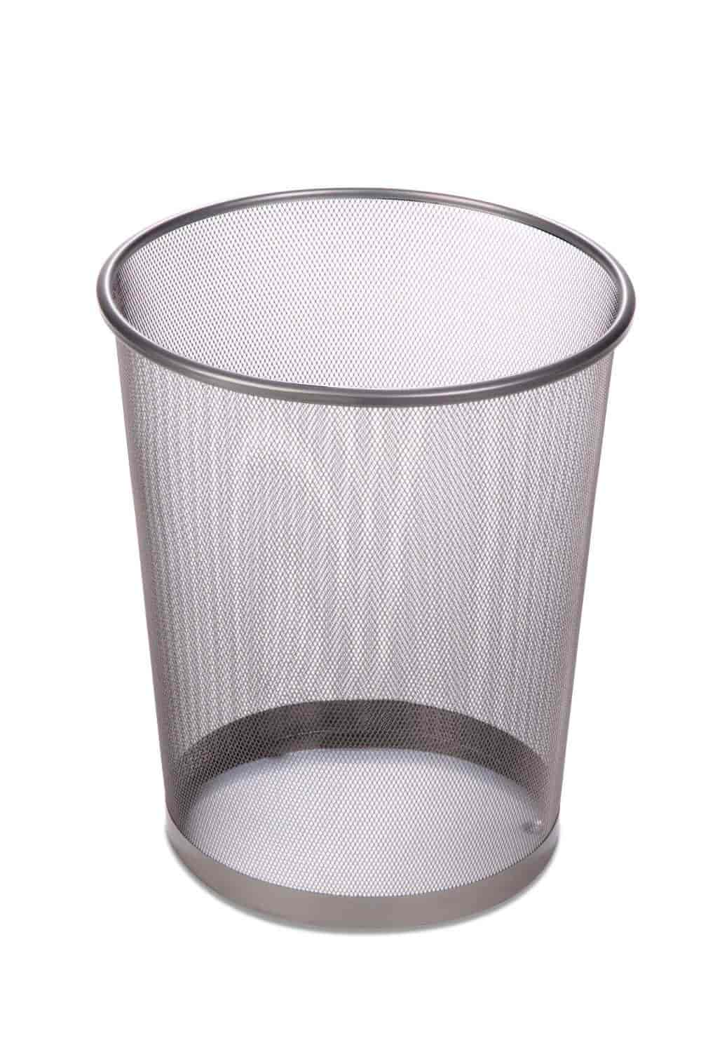 18-Liter//4.7-Gallon Capacity Honey-Can-Do TRS-02101 Steel Mesh Powder-Coated Waste Basket 11.75 x 14-Inches Tall Silver