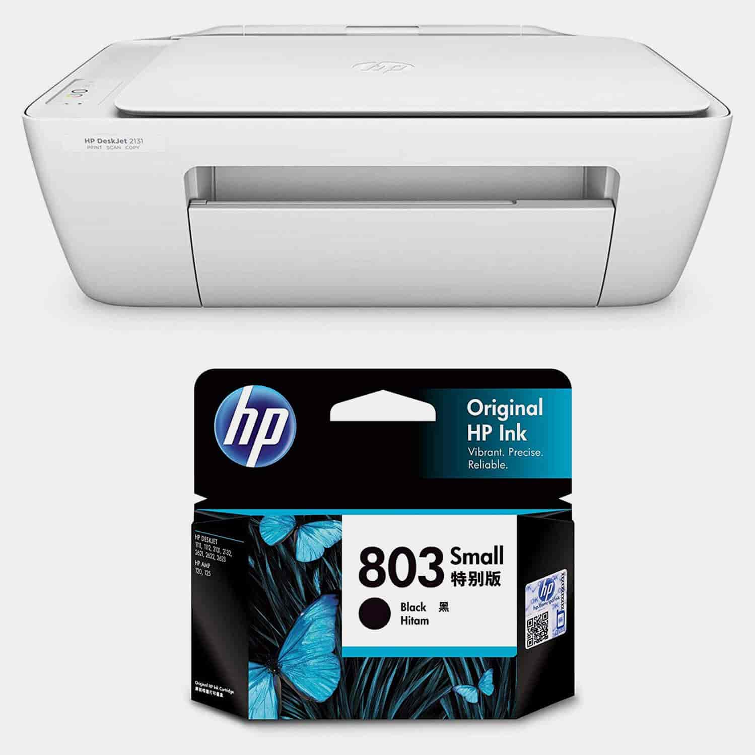 Hp All-In-One Inkjet Colour Printer Deskjet 2131 & 803 Black Ink Cartridge