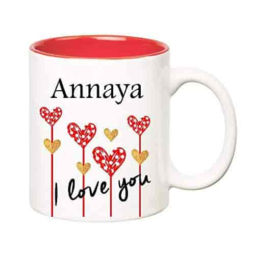 Buy Huppme I Love You Annaya Inner Red Ceramic Mug 350 Ml