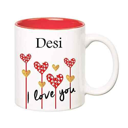 Buy Huppme I Love You Desi Inner Red Ceramic Mug 350 Ml Features Price Reviews Online In India Justdial