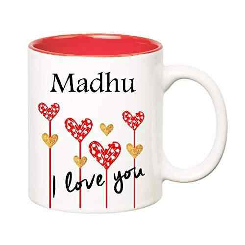 Huppme I Love You Madhu Inner Red Ceramic Mug 350 Ml Features