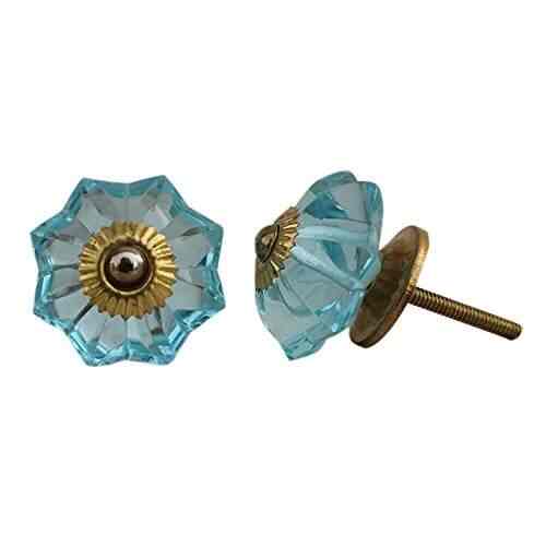 Buy Indianshelf Handmade Marigold Flower Glass Drawer Knobs