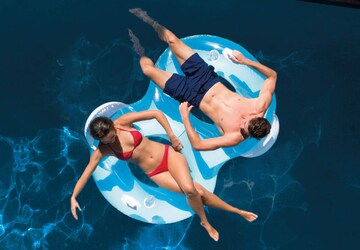 2-Pack Inflatable Pool Floats - 4-in-1 Water Hammock With Air Pump
