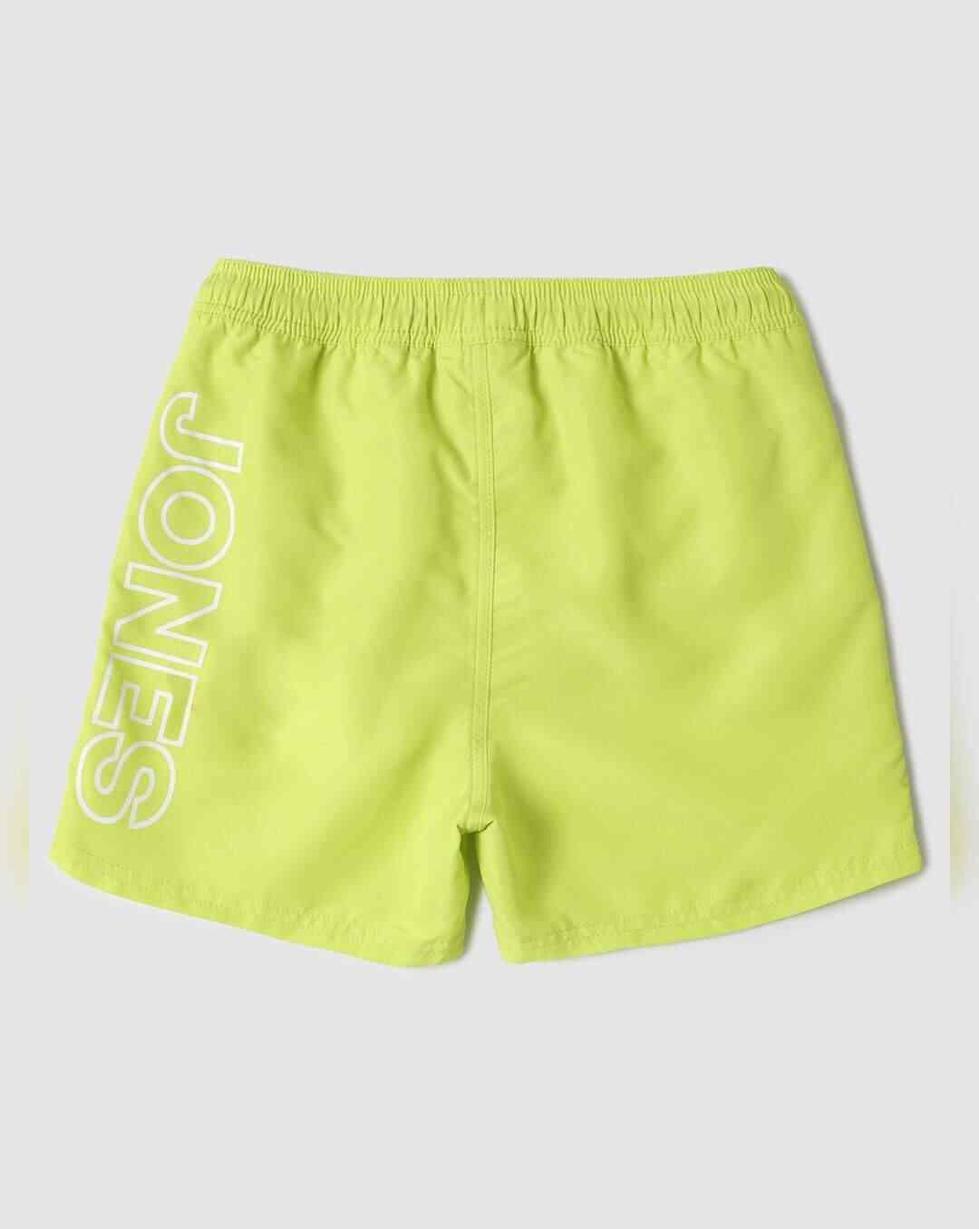 JACK & JONES Junior Green Mid Rise Logo Print Swimshorts (225932501-Lime-Punch)