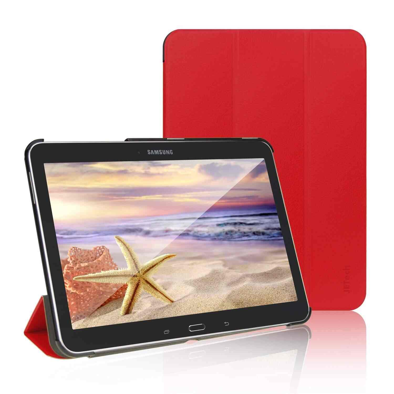 jetech slim fit smart case for samsung galaxy tab 4 10 1 10 inch tablet red