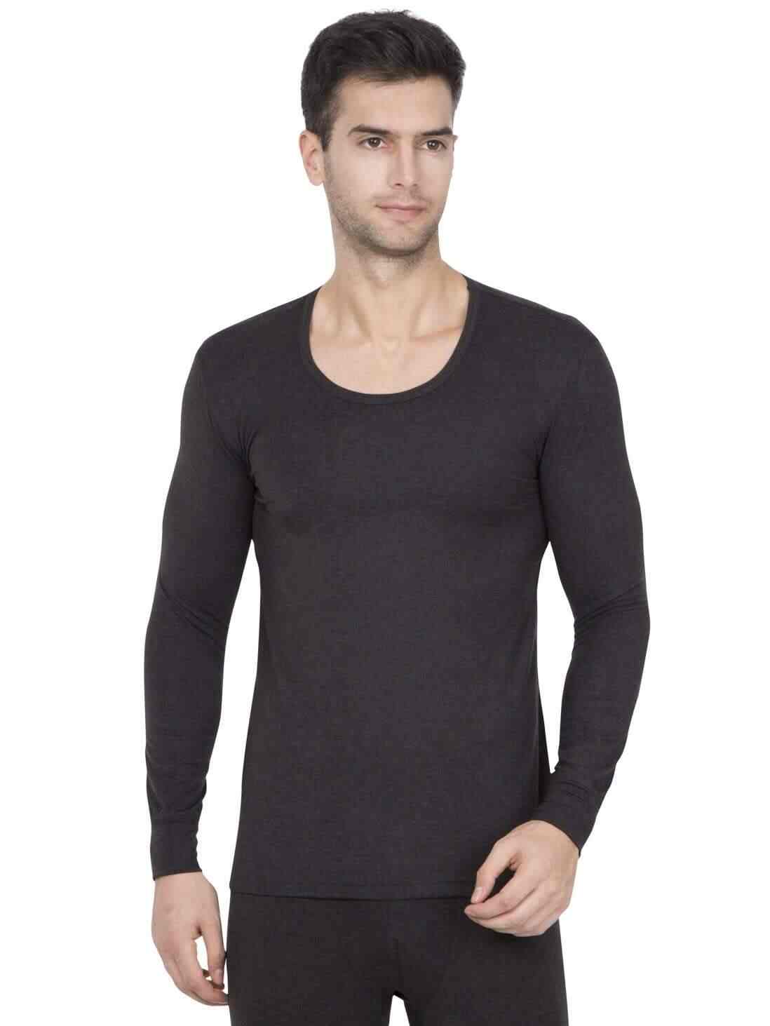 Jockey Black Thermal Long Sleeve Mens Vests (Size: M, 2604)