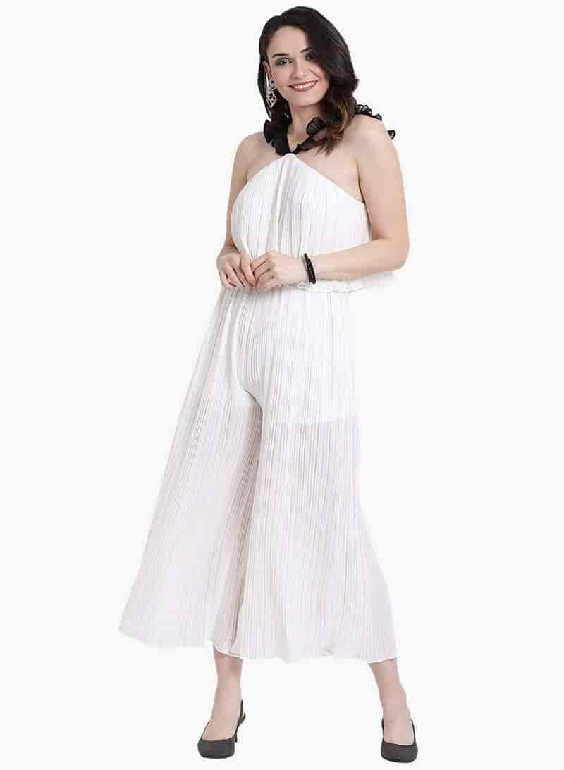 Kazo 118304 Pleated Ruffle Straps Jumpsuit (Twilight Mauve)