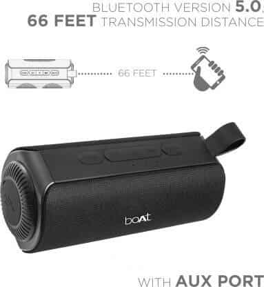 boAt Stone 1050 20 W Bluetooth Speaker (Active Black, Stereo Channel)