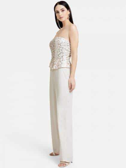 Kazo Off Shoulder Pristine Women's Jumpsuit (White, Size: L, KZO2661)