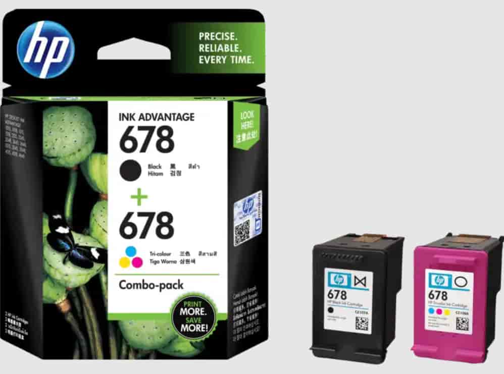 HP 678 Original Ink Advantage Cartridges Black, Tri-Color 2 Pack [L0S24AA]