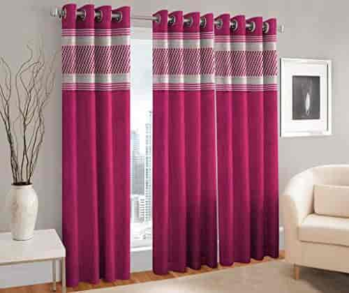 Curtain Curtains La Elite Solid Fabric Multi Colour Size Set Of 3 Panel Pcs Premium Fancy Polyester Eyelet Grommet Faux Silk Home Living Quality Long Door Curtain Curtains La Elite Solid, 48 Inch Curtains