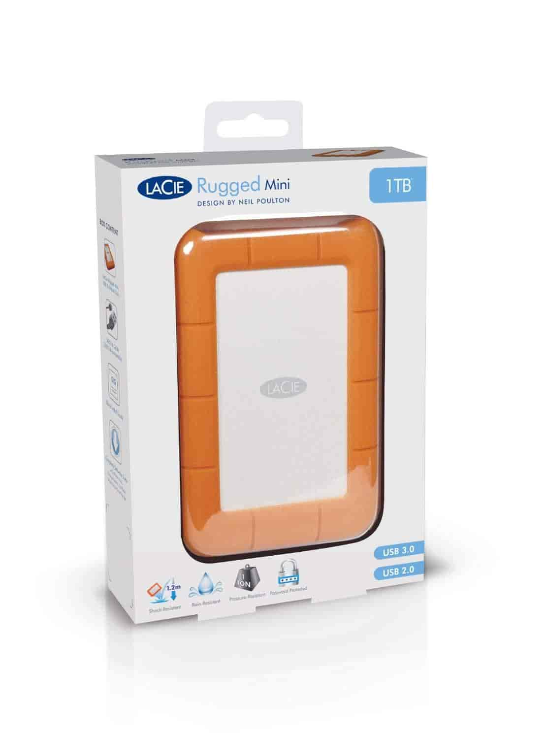 LaCie Rugged 500 GB USB 3.0 Mini Disk Portable Hard Drive