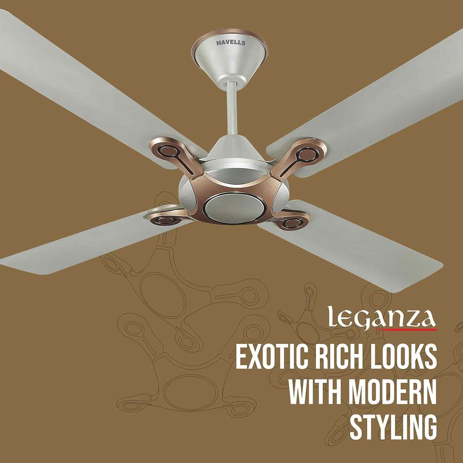 HAVELLS Leganza 4 Blade 1200 mm Ceiling Fan (Bronze & Gold)