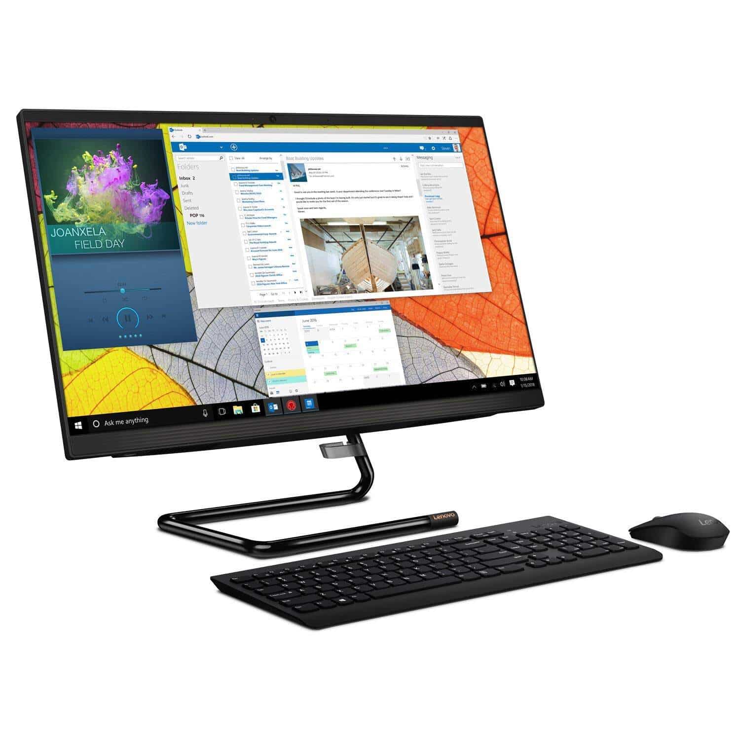 Lenovo IdeaCentre AIO A340-24 23.8-  All-in-One Desktop (8th Gen Core i5-8265U/8GB/1TB+256GB SSD PCIe/Windows 10 Home / Office 2019/ 3 Years) Black