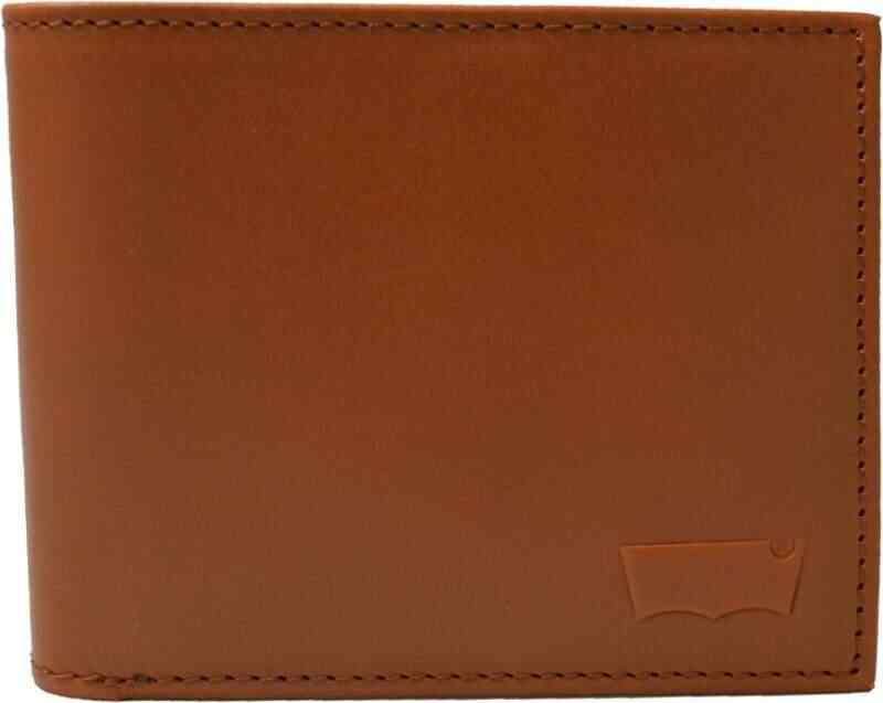LEVI'S Men's Genuine Leather 8 Card Slots Wallet (Brown)