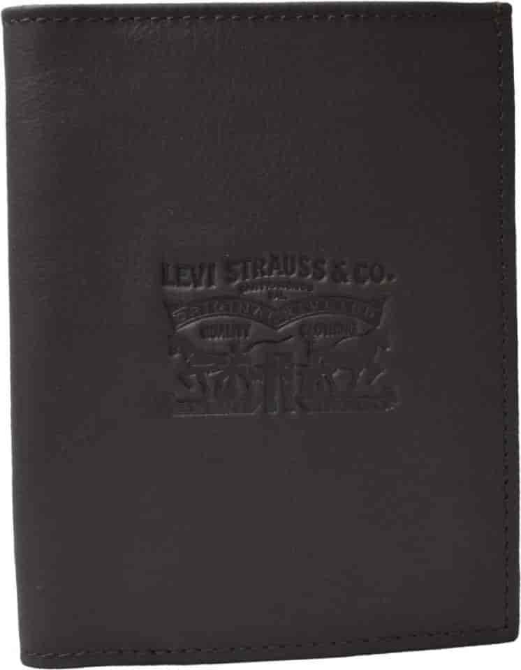 LEVI'S Men's Genuine Leather 9 Card Slots Wallet (Brown)