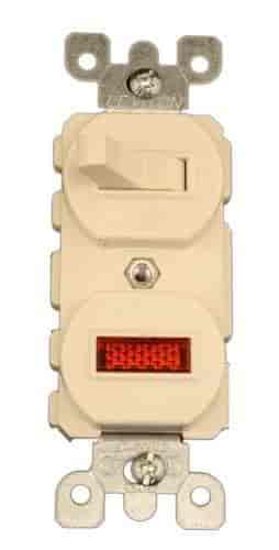 Light Almond Non-Grounded AC Combination Switch Commercial Grade Leviton 1755-T 15 Amp 120 Volt Decora Single-Pole