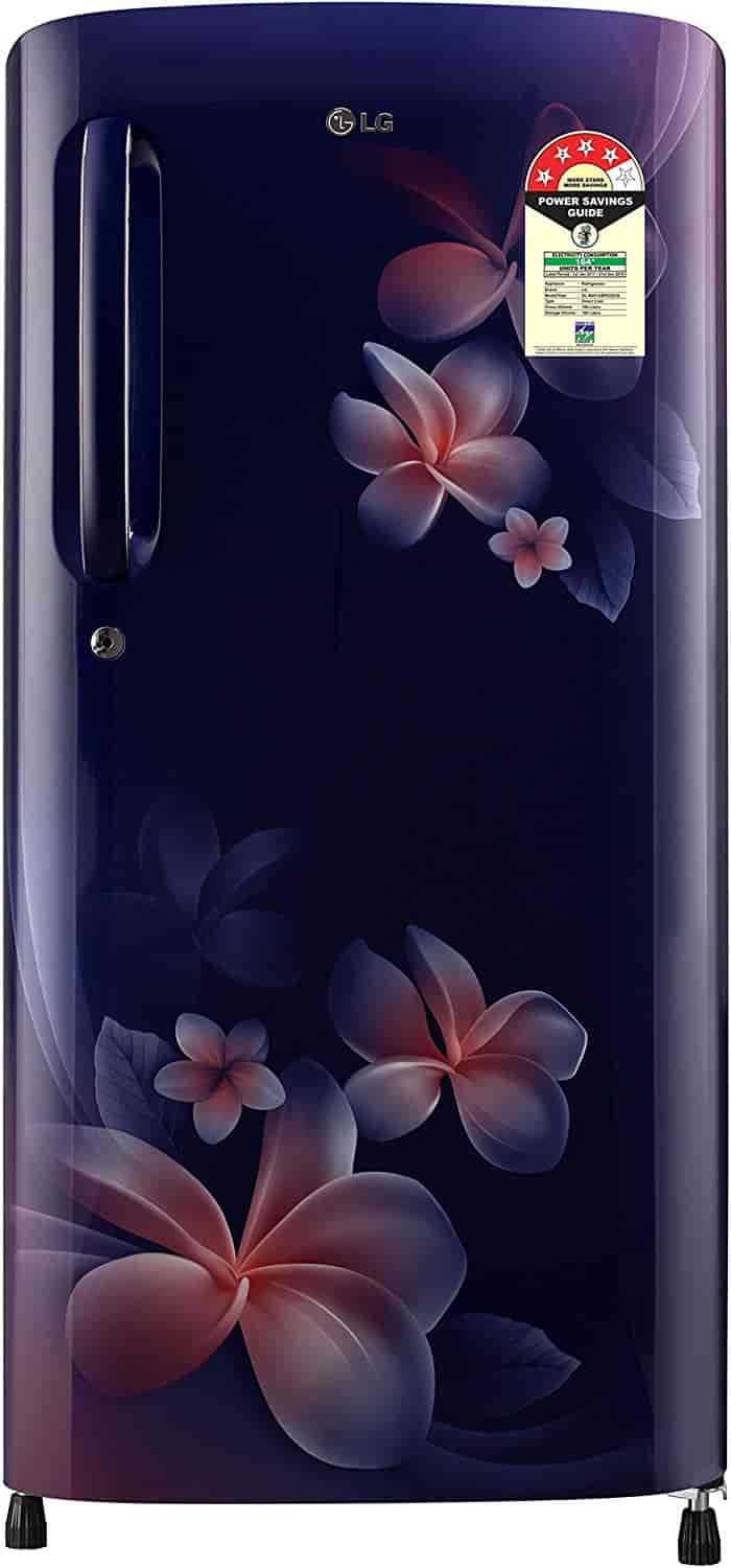 LG 190L 4 Star Direct Cool Single Door Refrigerator (GL-B201ABPX, Blue Plumeria, Smart Inverter Compressor)