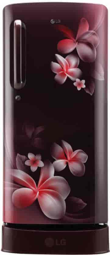 LG 190L 4 Star Direct Cool Single Door Refrigerator (GL-D201ASPX, Scarlet Plumeria, Base Stand with Drawer, Smart Inverter Compressor)