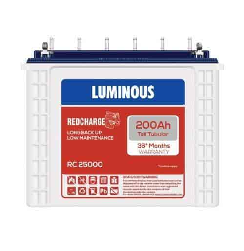 Amaze Luminous Red Charge RC25000 - 200AH Tall Tubular Battery