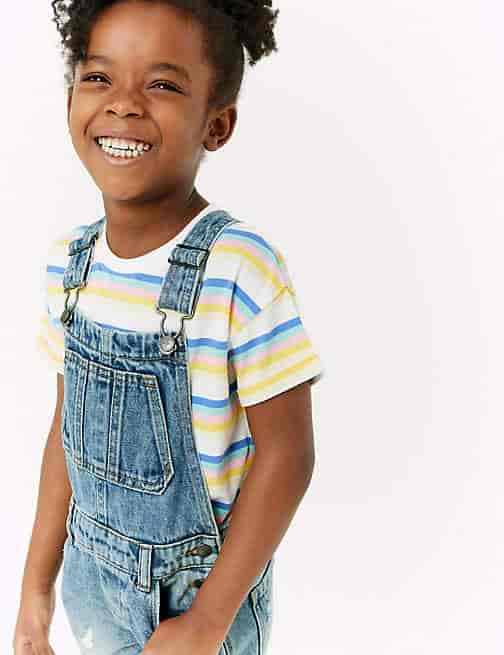 MARKS & SPENCER Denim Short Dungarees (2-7 Yrs)