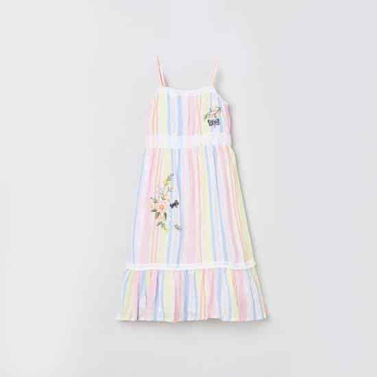 MAX Embroidered Tiered A-Line Dress (Multicolor, 1000008560970)