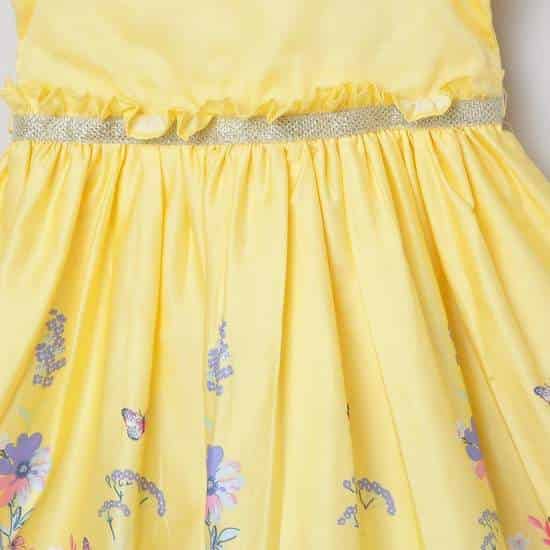 MAX Floral Print A-Line Dress (Yellow, 1000009933270)