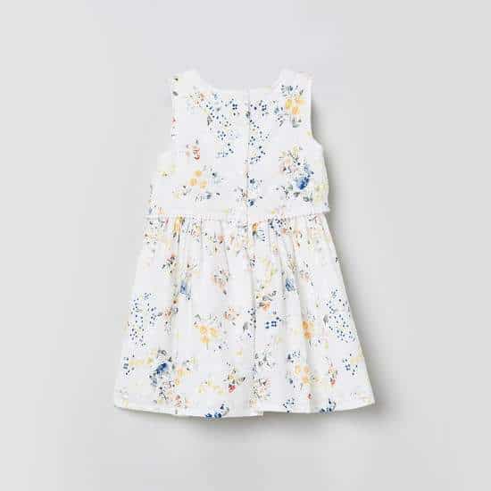 MAX Floral Print Layered A-Line Dress (White, 1000008560889)
