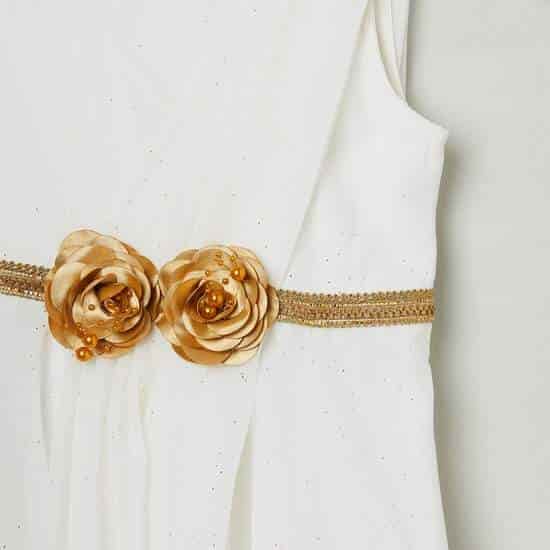 MAX Solid Sleeveless A-Line Dress (White, 1000008989222)
