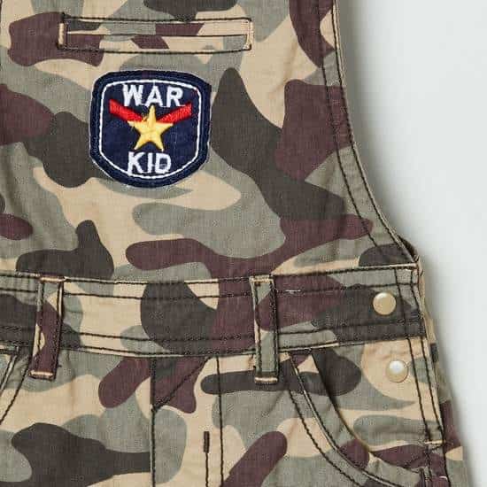 MAX Camouflage Print Dungarees with Applique (Multicolor, 1000009772149)