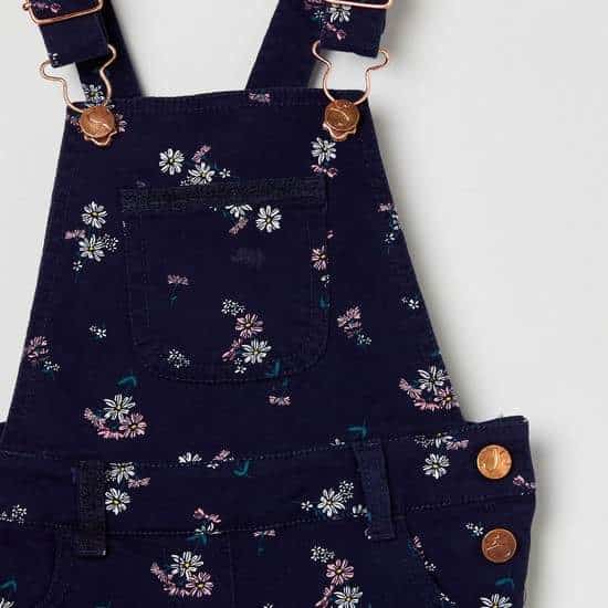 MAX Floral Print Denim Dungarees (Blue, 1000008561403)