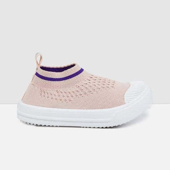 MAX Textured Sock-Knit Slip-On Shoes (Pink, 1000009533151)
