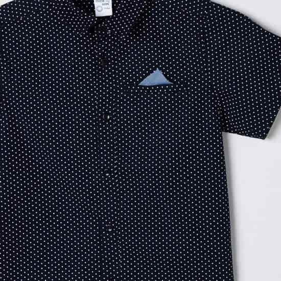 MAX Printed Boys Shirt with Bow and Pocket Patch (Blue, 1000008604901)