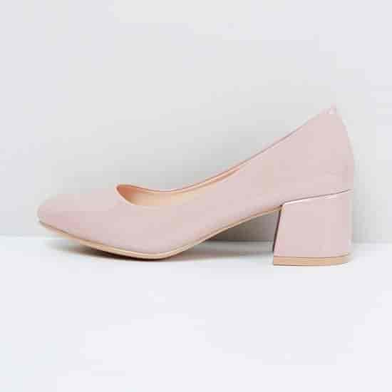 MAX Solid Block-Heeled Womens Shoes (Pink, 1000008508071)