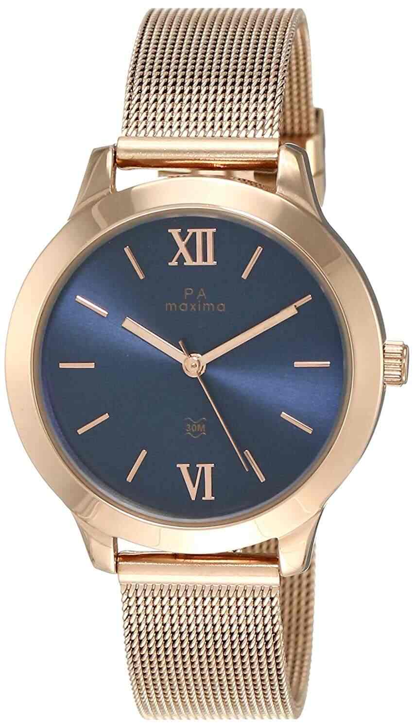 maxima blue dial watch