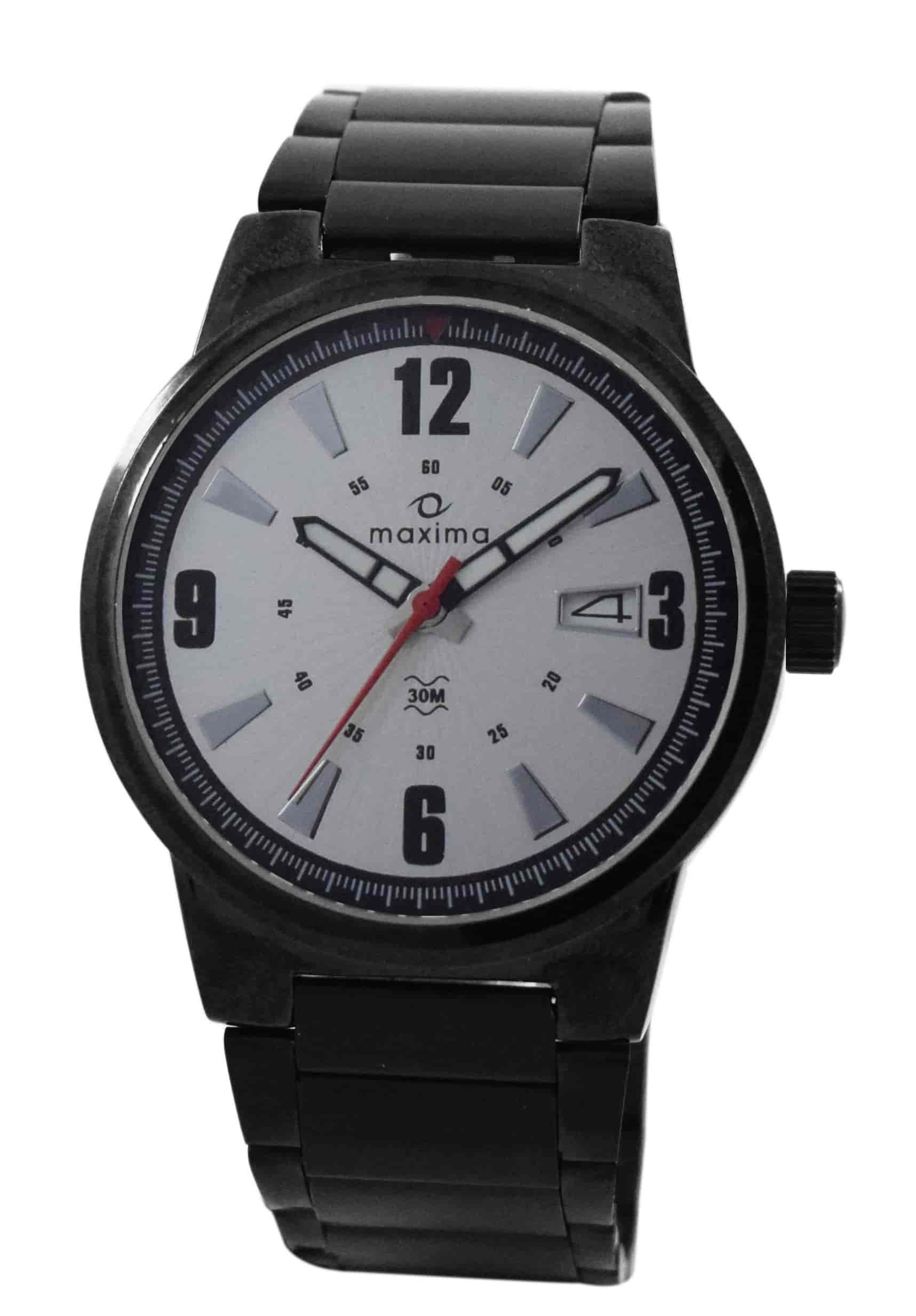 Maxima Silver Black Watches For Men Get Best Price from