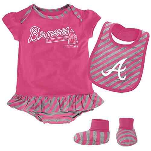 Buy Mlb Atlanta Braves Infant Girls Pink Bib Amp Booty 12 Months